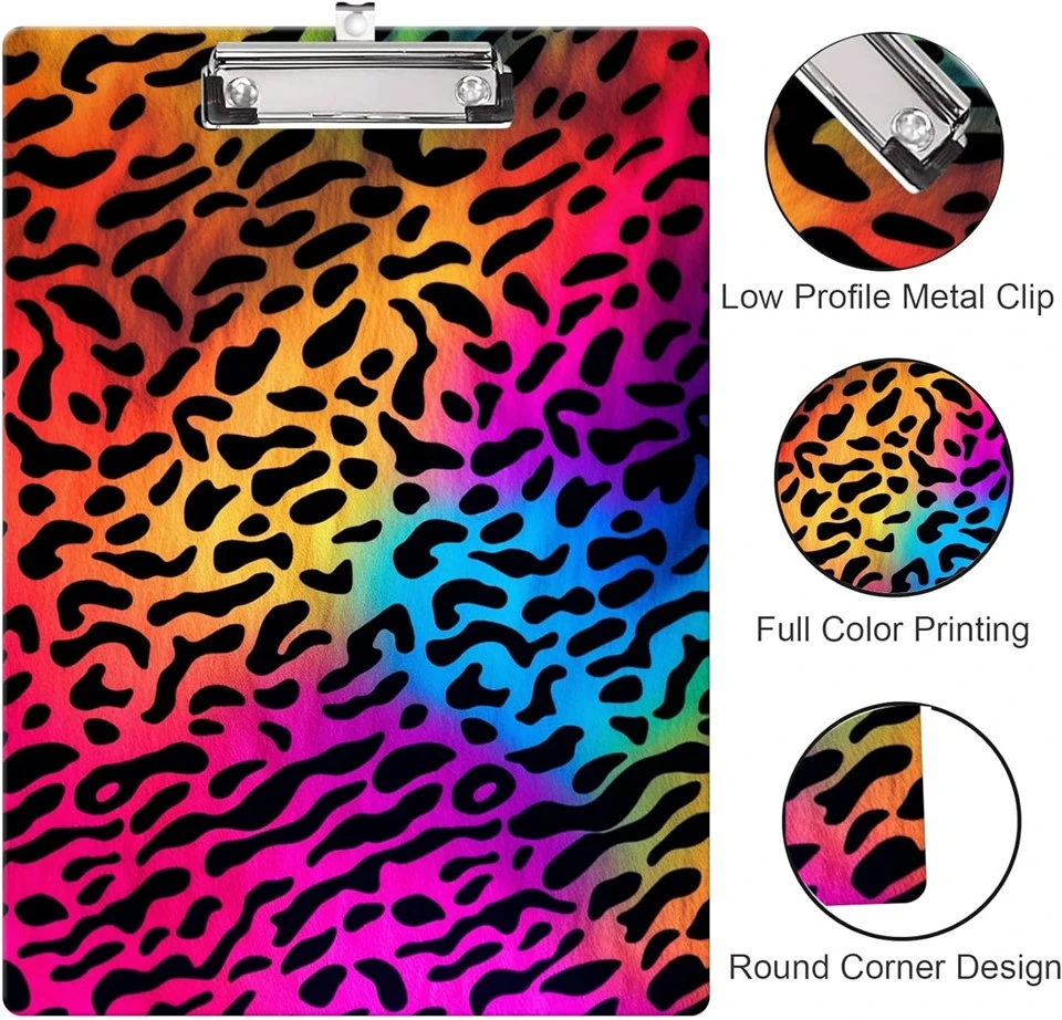 Rainbow Leopard Print Clipboard